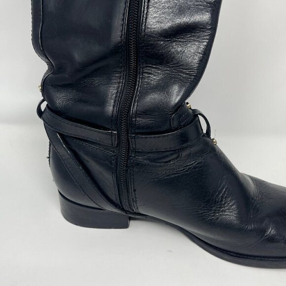 Tory Burch 'Calista' riding boots leather black 8M - Picture 8 of 14